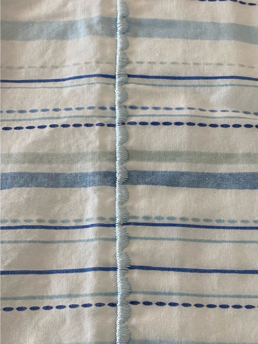 Martha Stewart Blue and White Striped sheets 1 flat 1 fitted KING  coastal